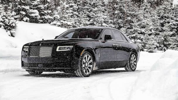 PHOTO: The Ghost sedan, now available as a Black Badge model, has all-wheel drive and four-wheel steering. (Rolls-Royce)