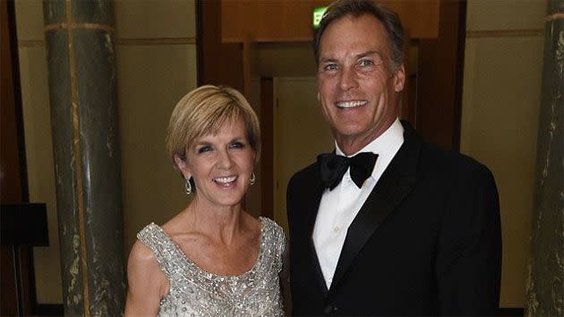 Julie Bishop and her partner David Panton took a private jet from Perth to Canberra. Photo: 7 News