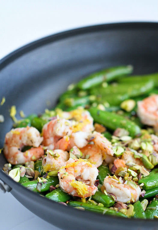 <strong>Get the <a href="http://www.cookincanuck.com/2013/03/sauteed-shrimp-snap-peas-pistachio-basil-recipe/" target="_blank">Sautéed Shrimp, Snap Peas & Pistachios with Basil recipe</a> from Cookin' Canuck</strong>