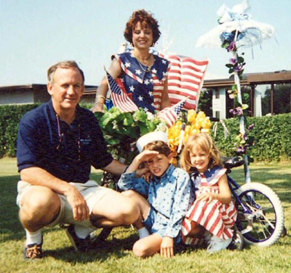 John Ramsey poses with his children before the 1996 murder of his six-year-old daughter JonBenét; he and his family have endured decades of speculation (John Ramsey)