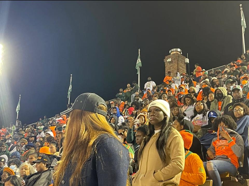 Florida A&M University Rattlers fans inside Strawberry Stadium at Southeastern Louisiana University on Nov. 27, 2021.