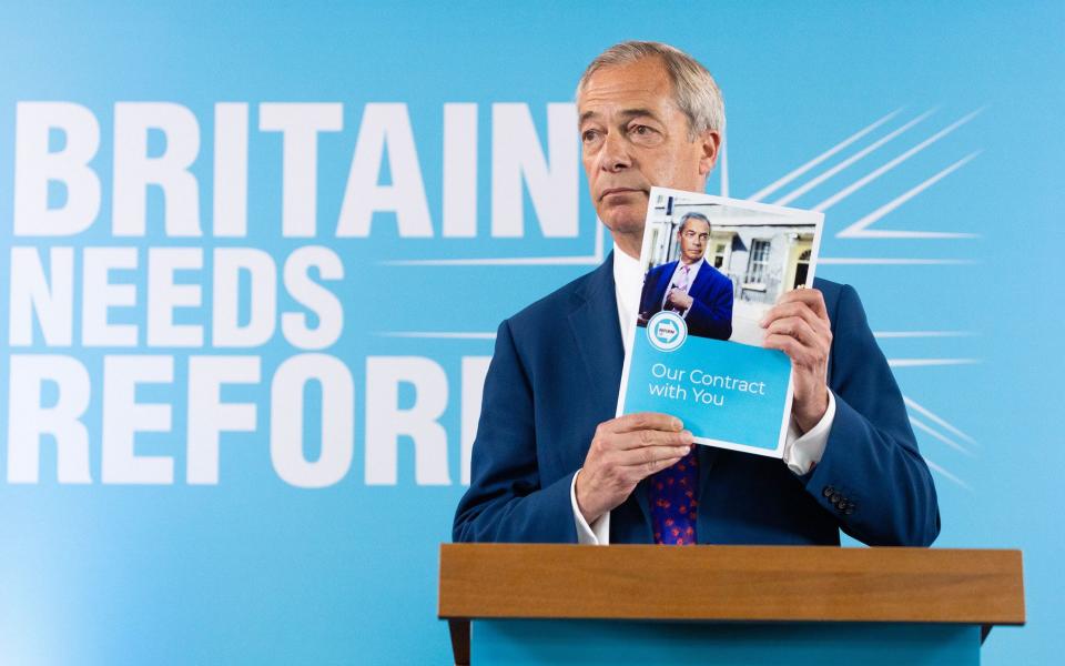 Reform UK Leader Nigel Farage announces his party's manifesto in Merthyr Tydfil, Wales