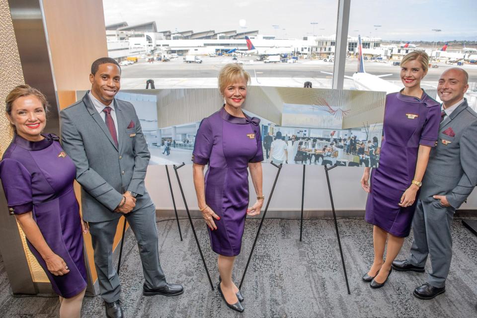 delta airlines new uniform purple