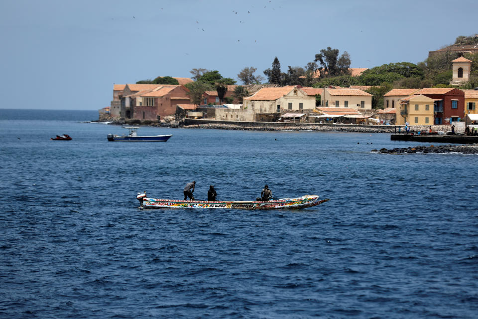 Fishermen are pictured in front of Goree Island off the coast of Dakar, Senegal. (Photo: Zohra Bensemra/Reuters)