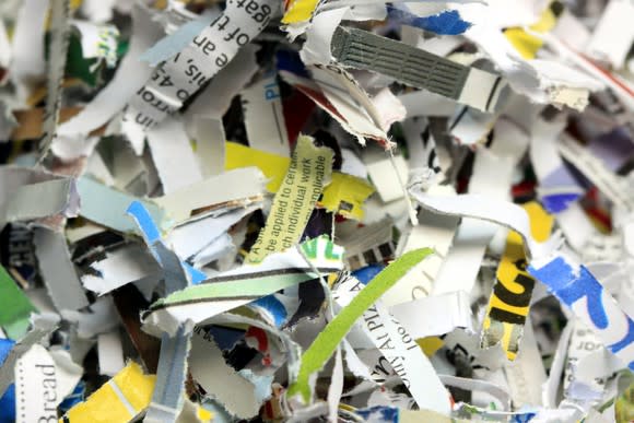 Close-up of shredded paper