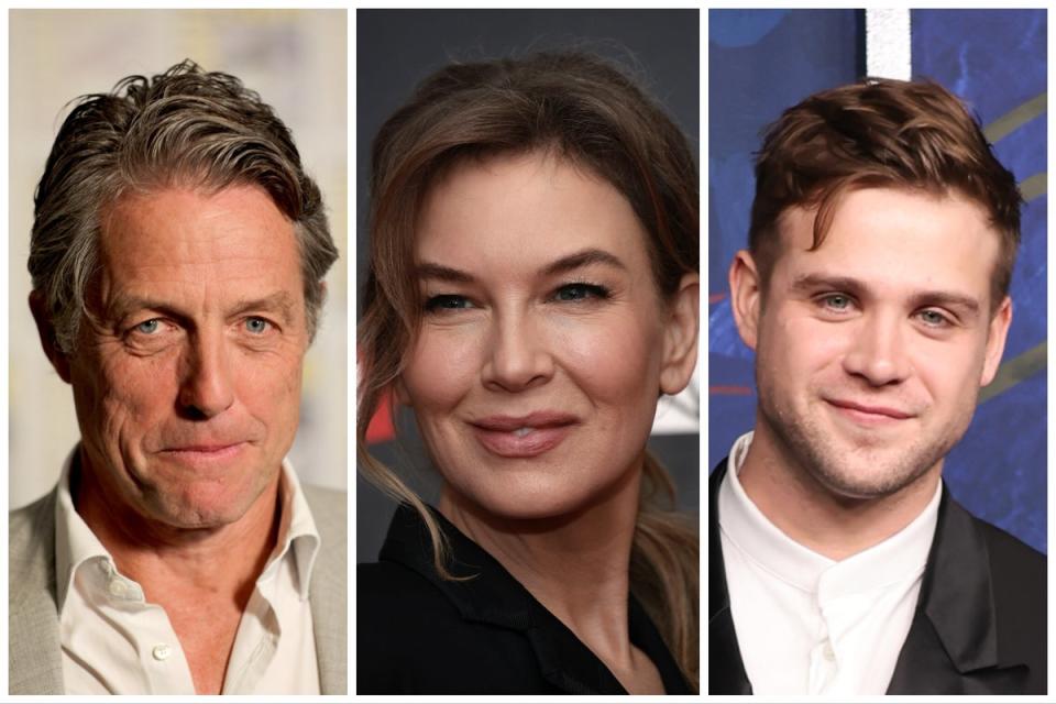 Hugh Grant, Renée Zellweger and Leo Woodall (Getty)