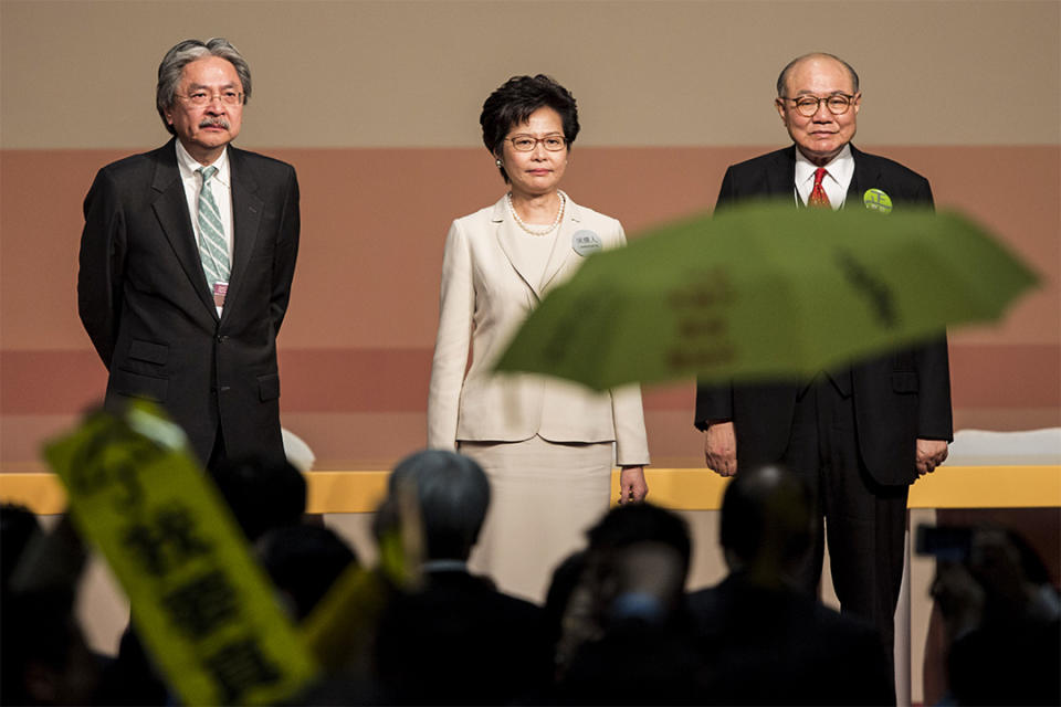 林鄭月娥以約777張選票，當選香港下任特首。