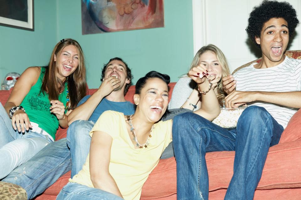 When it feels like anything can happen, audiences are hooked. <a href="https://www.gettyimages.com/detail/photo/friends-laughing-watching-tv-together-royalty-free-image/83827011" rel="nofollow noopener" target="_blank" data-ylk="slk:John Howard/DigitalVision via Getty Images;elm:context_link;itc:0;sec:content-canvas" class="link ">John Howard/DigitalVision via Getty Images</a>