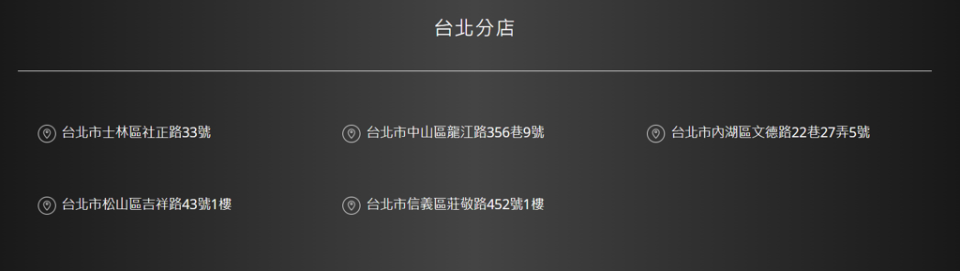 廖老大官網本顯示台北市有5家分店。(圖/廖老大 官網)