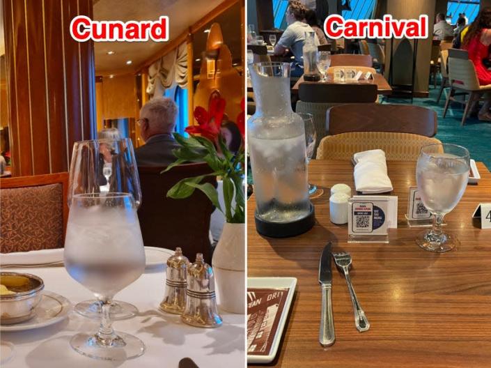 cunard, carnival restaurants