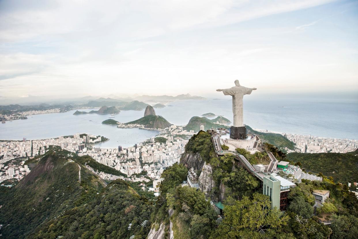 The statue of Christ the Redeemer overlooking Rio de Janeiro, Brazil.