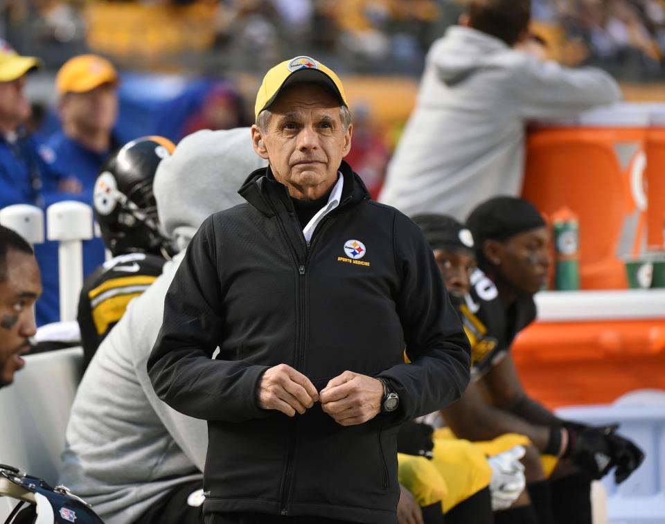 Dr. Joseph Maroon on the sideline during a 2014 Steelers game. (George Gojkovich/Getty Images)