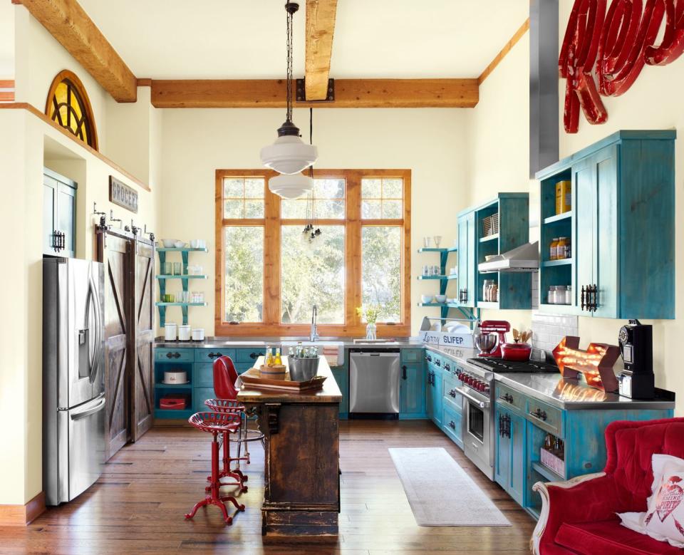 blue farmhouse kitchen of junk gypsy jolie sykes