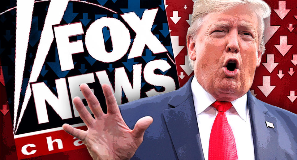 Fox News and Donald Trtump. (Photo illustration: Yahoo News; photos: Getty Images, AP)