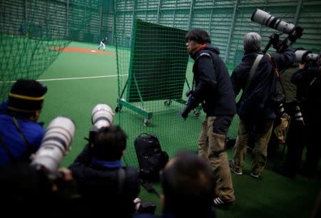 Japanese baseball pitcher and hitter Shohei Ohtani, joined Los Angeles  Angels, starts to train after returning to Japan in Chiba Prefecture on  Dec. 12, 2017. 23-year-old Ohtani has officially recorded the fastest