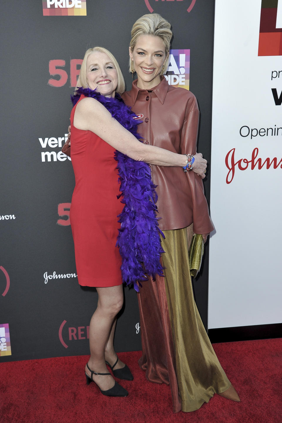 Rita Rockett, left, and Jaime King attend the U.S. premiere of the documentary Film "5B" during the opening night of LA Pride Festival on Friday, June 7, 2019, in West Hollywood, Calif. (Photo by Richard Shotwell/Invision/AP)