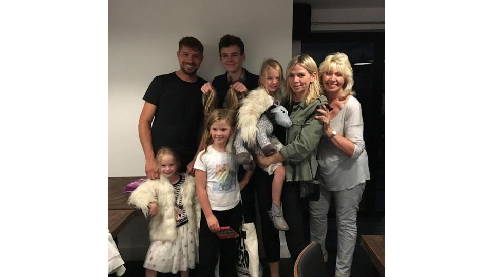 Zoe Ball with her mother and children