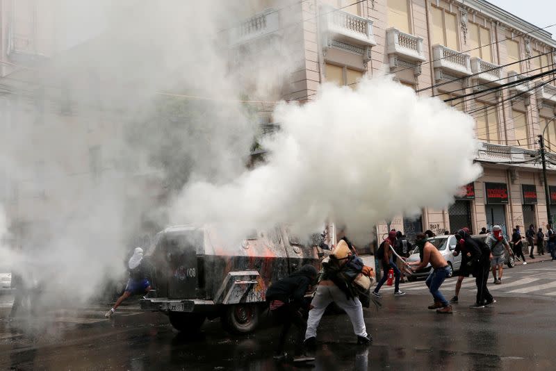 Protests against Chile's government in Valparaiso