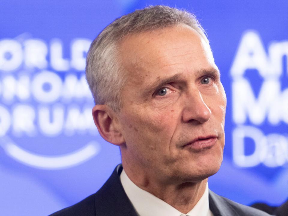 Stoltenberg in Davos today (Reuters)