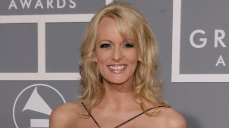 Stormy Daniels arrives for the 49th Annual Grammy Awards on Sunday, Feb. 11, 2007, in Los Angeles. (AP Photo/Matt Sayles)