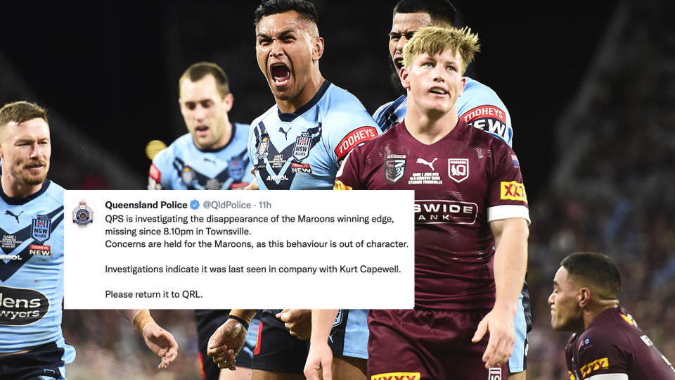 The Queensland Police mocked the Maroons after their 50-6 drubbing in game one of State of Origin.