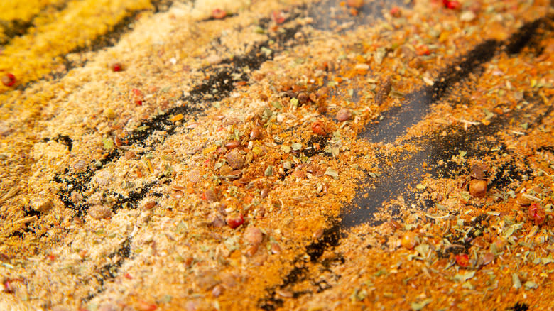 cajun spices on surface