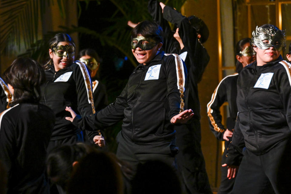 Everybody Dance LA performs onstage at the Golden Globe Foundation Dinner held at the Beverly Hilton on January 5, 2024 in Beverly Hills, California.