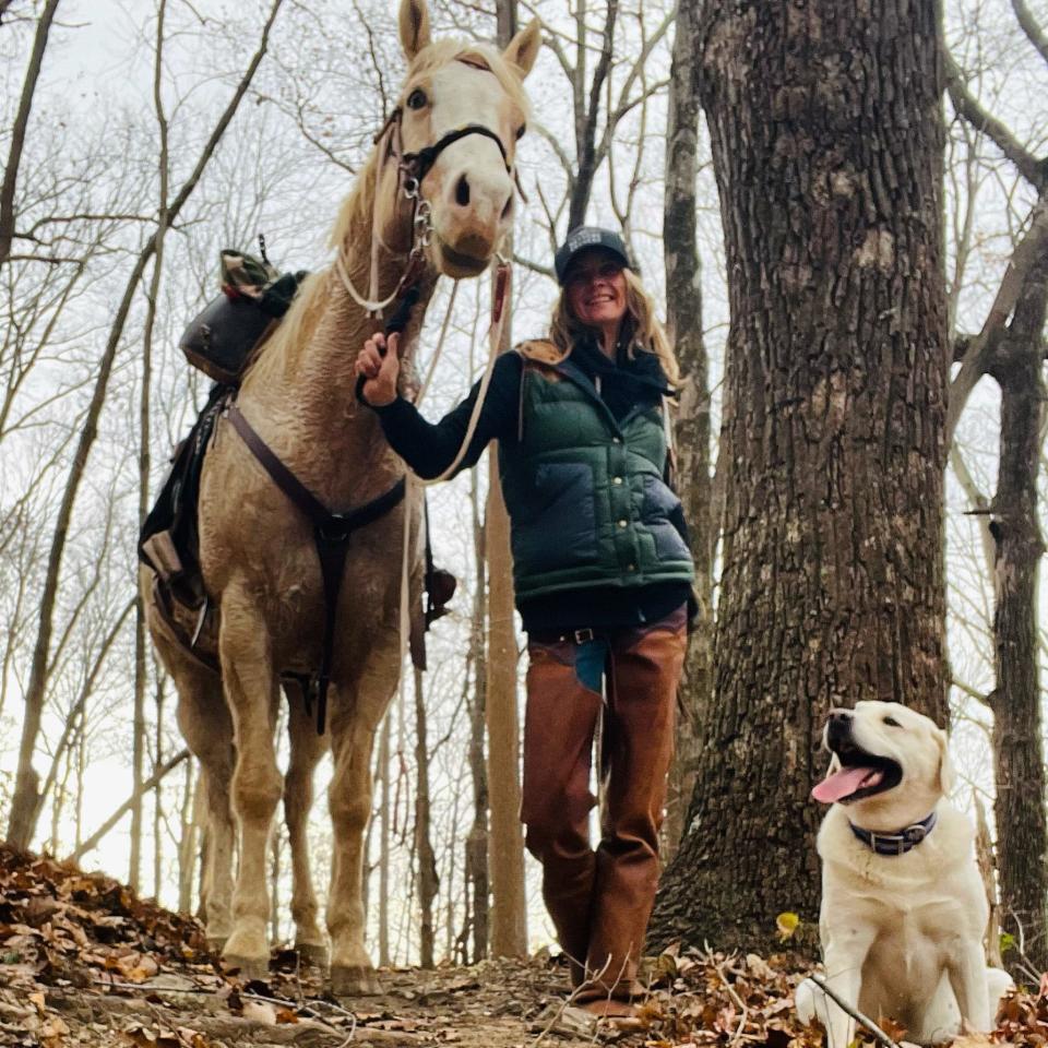 Nikki Glandon, author of the "Lessons for Pete the Pony" books, goes for a ride on Thanksgiving Day, 2021. Glandon’s first book was written for adults in 2019, "Whiskey in Your Coffee: 100 short stories to remind you to live with grit, grace and go for the life of your dreams." This year she had an epiphany that she wanted to write children’s books to help prevent mental health issues.