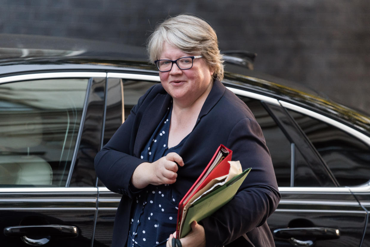 LONDON, UNITED KINGDOM - OCTOBER 11: Secretary of State for Health and Social Care Therese Coffey arrives in Downing Street to attend the weekly cabinet meeting chaired by Prime Minister Liz Truss in London, United Kingdom on October 11, 2022. (Photo by Wiktor Szymanowicz/Anadolu Agency via Getty Images)