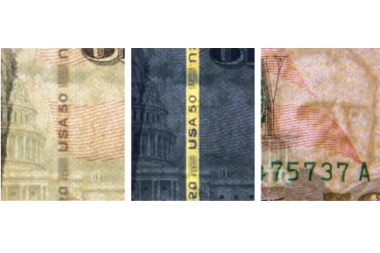 Las bandas de seguridad del dólar son clave para determinar si es un billete falso