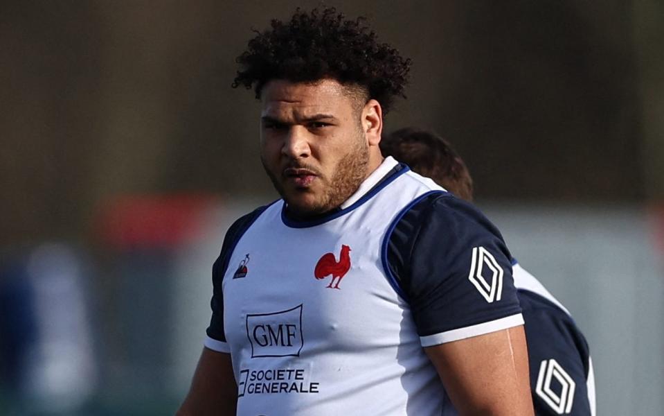 France's prop Mohamed Haouas attends a training session in Marcoussis, south of Paris, on February 21, 2023, as part of the preparation for the 6 Nations Rugby Union tournament match between France and Scotland - Getty Images/Anne-Christine Poujoulat