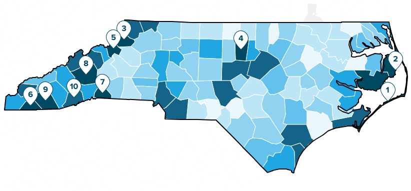 Asheville ranks eighth in small business returns, alongside six other WNC counties.