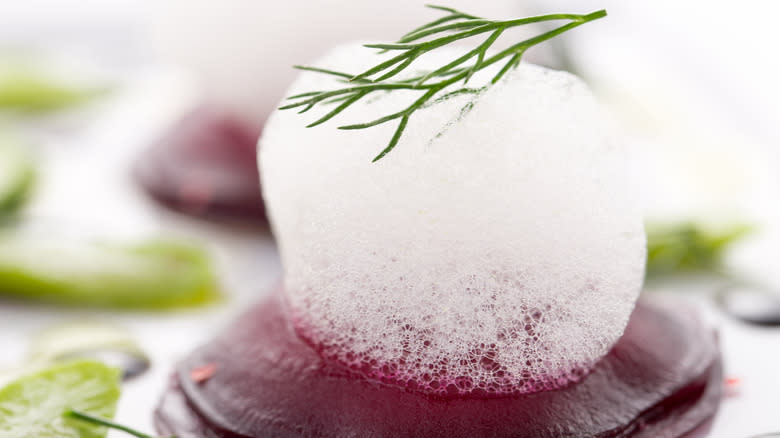 Foam on beetroot