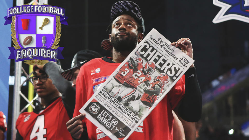 Georgia defensive back, Christopher Smith, celebrates after advancing to the national championship
Brett Davis-USA TODAY Sports