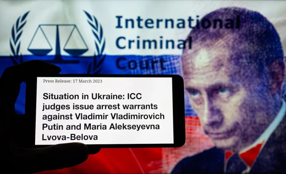 The ICC’s arrest warrant for Vladimir Putin is seen in a news release in March 2023. <a href=