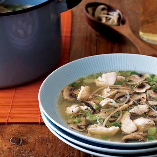 Red Snapper Soup with Fresh Bean Sprouts and Garlic Oil