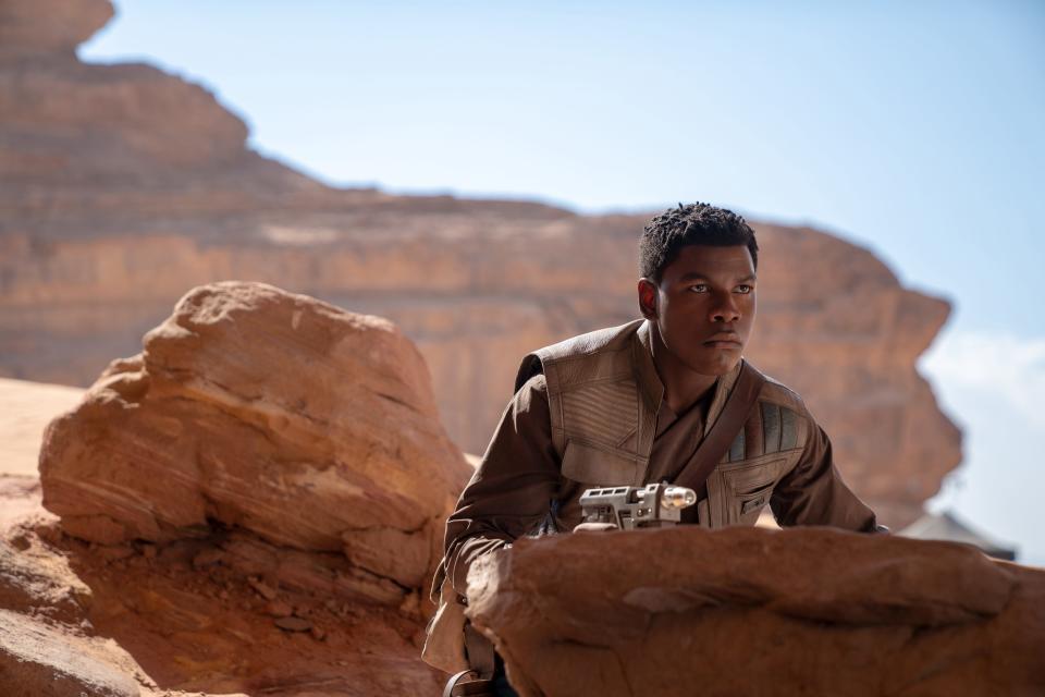 John Boyega reprises his role as Stormtrooper-turned-hero Finn for the third time in the trilogy closer "Star Wars: The Rise of Skywalker."