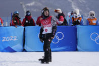 United States' Shaun White competes during the men's halfpipe qualification round at the 2022 Winter Olympics, Wednesday, Feb. 9, 2022, in Zhangjiakou, China. (AP Photo/Alessandra Tarantino)