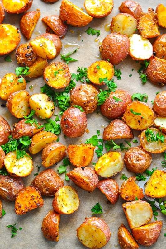 <p>The Seasoned Mom</p><p>These seasoned oven-roasted potatoes are crispy on the outside, tender on the inside, and perfectly flavored with herbs and spices for an easy side dish any night of the week!</p><p><strong>Get the recipe: <a href="https://www.theseasonedmom.com/crispy-oven-roasted-seasoned-potatoes/" rel="nofollow noopener" target="_blank" data-ylk="slk:Crispy Oven-Roasted Seasoned Potatoes;elm:context_link;itc:0;sec:content-canvas" class="link ">Crispy Oven-Roasted Seasoned Potatoes</a></strong></p>