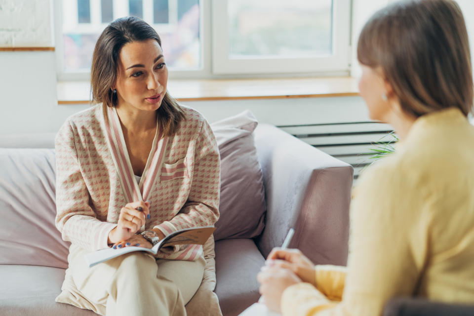 woman talking to HR