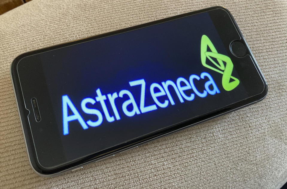 AstraZeneca logo on an iPhone. 