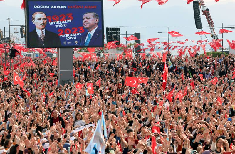 Turkish President Erdogan holds an election rally in Izmir