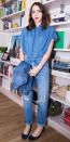 <p><strong>Shop the look:</strong> Madewell jeans, $135; <a rel="nofollow noopener" href="http://click.linksynergy.com/fs-bin/click?id=93xLBvPhAeE&subid=0&offerid=230436.1&type=10&tmpid=6370&RD_PARM1=https%3A%2F%2Fwww.madewell.com%2Fp%2Fmadewell_category%2Fallproducts%2Fthe-perfect-vintage-jean-in-chet-wash-distressed-edition%2Ff9074%3FisFromSearch%3Dtrue%2526color_name%3Dchet-wash%2526N%3D0%2526Nloc%3Den%2526Ntrm%3Dchet%2526Npge%3D1%2526Nrpp%3D60%2526Nsrt%3D0%2526hasSplitResults%3Dfalse%2526mode%3Dsidecar&u1=iscelebsstreetstylemb" target="_blank" data-ylk="slk:madewell.com;elm:context_link;itc:0;sec:content-canvas" class="link ">madewell.com</a>. Madewell shirt, $70; <a rel="nofollow noopener" href="http://click.linksynergy.com/fs-bin/click?id=93xLBvPhAeE&subid=0&offerid=230436.1&type=10&tmpid=6371&RD_PARM1=https%3A%2F%2Fwww.madewell.com%2Fp%2Fwomen%2Fshirtstops%2Fbuttonuppopovershirts%2Fcentral-shirt-in-bright-indigo%2FE8351&u1=iscelebsstreetstylemb" target="_blank" data-ylk="slk:madewell.com;elm:context_link;itc:0;sec:content-canvas" class="link ">madewell.com</a>. Madewell jacket, $118; <a rel="nofollow noopener" href="http://click.linksynergy.com/fs-bin/click?id=93xLBvPhAeE&subid=0&offerid=230436.1&type=10&tmpid=6370&RD_PARM1=https%3A%2F%2Fwww.madewell.com%2Fp%2Fmadewell_category%2Fallproducts%2Fthe-jean-jacket-in-pinter-wash%2Ff0370%3FisFromSearch%3Dtrue%2526color_name%3Dpinter-wash%2526N%3D0%2526Nloc%3Den%2526Ntrm%3Dpinter%2526Npge%3D1%2526Nrpp%3D60%2526Nsrt%3D0%2526hasSplitResults%3Dfalse%2526mode%3Dsidecar&u1=iscelebsstreetstylemb" target="_blank" data-ylk="slk:madewell.com;elm:context_link;itc:0;sec:content-canvas" class="link ">madewell.com</a>. Madewell pumps, $128; <a rel="nofollow noopener" href="http://click.linksynergy.com/fs-bin/click?id=93xLBvPhAeE&subid=0&offerid=230436.1&type=10&tmpid=6370&RD_PARM1=https%3A%2F%2Fwww.madewell.com%2Fp%2Fwomen%2Fshoesandboots%2Fheels%2Fthe-ella-pump%2FG1968%3Fcolor_name%3Dink&u1=iscelebsstretstylemb" target="_blank" data-ylk="slk:madewell.com;elm:context_link;itc:0;sec:content-canvas" class="link ">madewell.com</a>.</p>