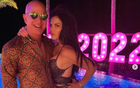 Bezos celebrated New Year 2022 with Lauren Sanchez saying 'we had so much fun last night celebrating with a crazy disco party with family' - Instagram / @jeffbezos