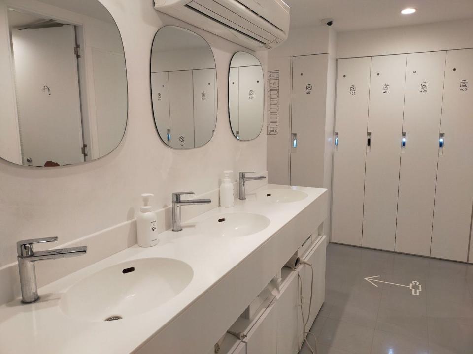 capsule hotel bathroom