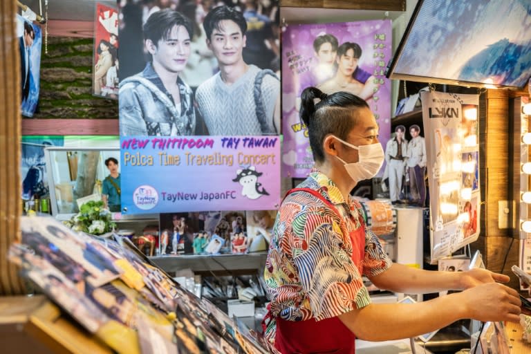 The boys' love genre, which features same-sex male romances, began as a strand of Japanese manga comics in the 1960s but has become a booming cultural export for Thailand (Yuichi YAMAZAKI)