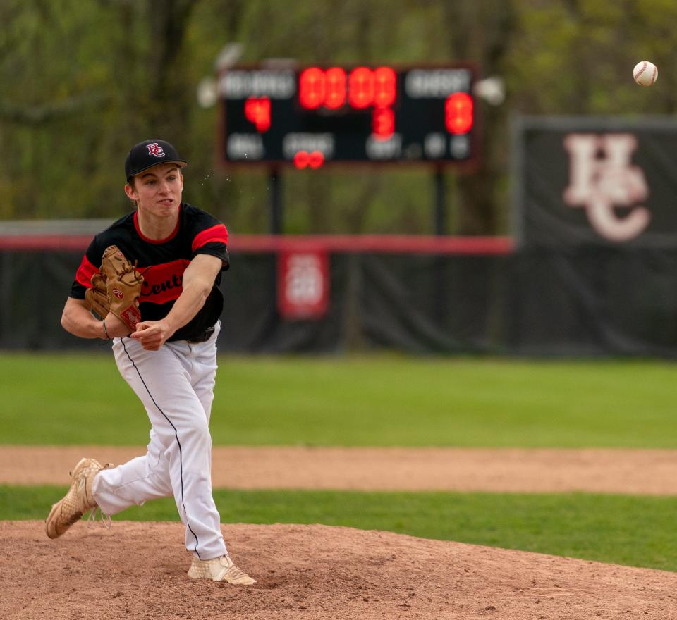 Ridge and Hunterdon Central high school baseball teams met Tuesday afternoon at the field at Hunterdon Central High School.