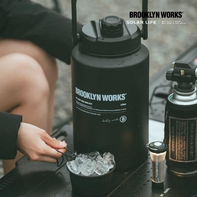 BROOKLYN WORKS頂規三日保冰桶，大容量3.8L，304食品級不鏽鋼雙層真空設計。（圖片來源：SOLAR LIFE）