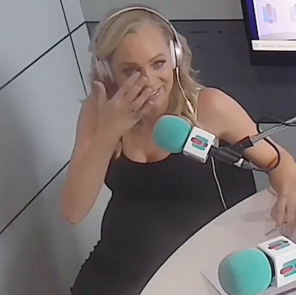 Carrie Bickmore broke down on air as she spoke about the upcoming arrival of her new baby. Source: Instagram/Carrie and Tommy show