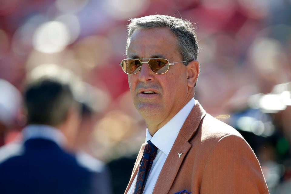 Texas athletics director Chris Del Conte, pictured at the Longhorns' game against Oklahoma last year in the Cotton Bowl.